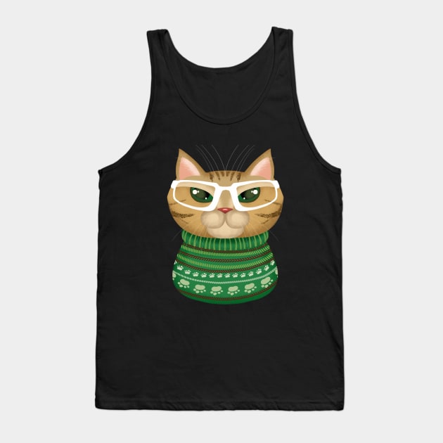 Christmas Cat Lady Tank Top by i am Cuta